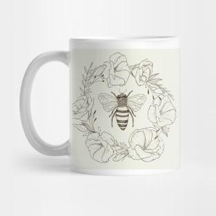 Honey Bee in a Lisianthus Wreath Mug